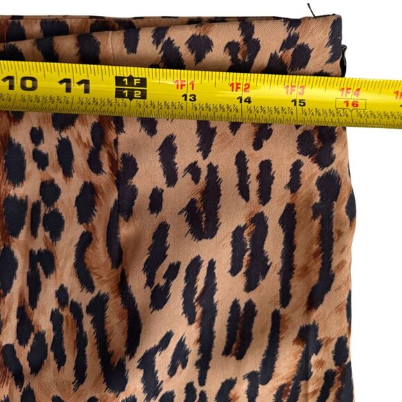A.B.S by Allen Schwartz Leopard Print Black & Brown A-line Skirt Size 10P - Picture 10 of 12